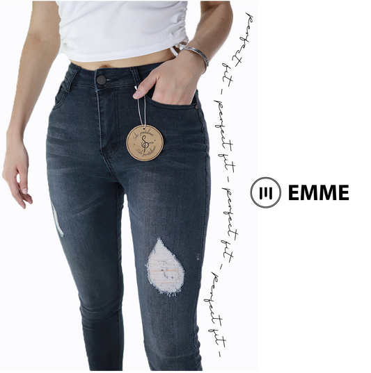 Skinny Jeans Tampa  | Pantalón ajustado desgarrado para mujer 8098MX - EMME 